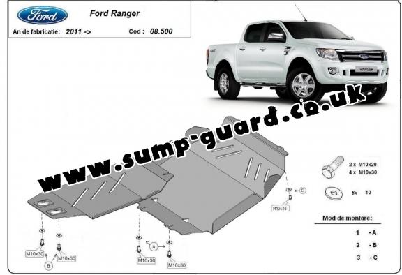 Steel sump guard for Ford Ranger