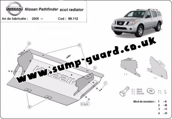 Steel radiator guard for Nissan Pathfinder