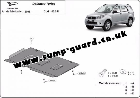 Steel gearbox guard for Daihatsu Terios