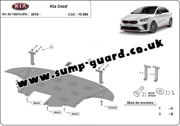 Steel sump guard for Kia Ceed 