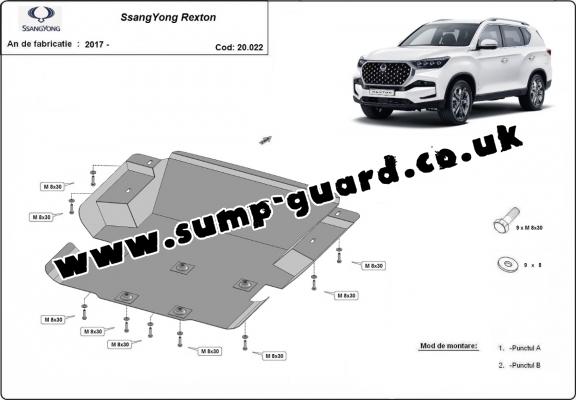 Steel sump guard for SsangYong Rexton