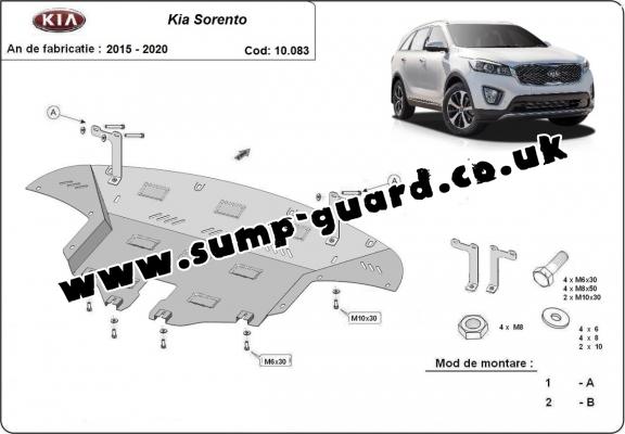 Steel sump guard for Kia Sorento