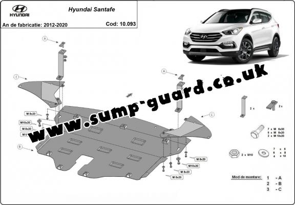 Steel sump guard for Hyundai Santa Fe