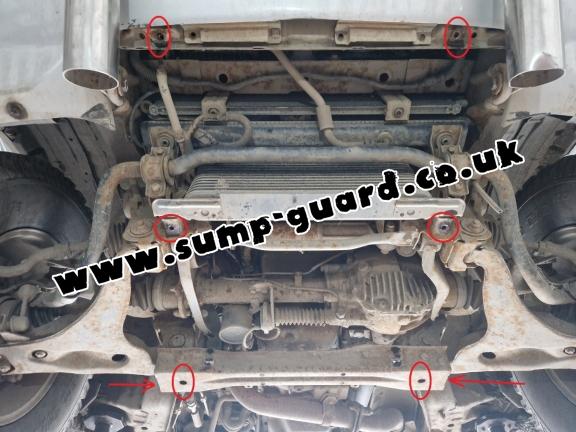 Steel sump guard for the protection of the engine and the radiator for Mitsubishi Shogun 3 (V60, V70) Vers. 2.0