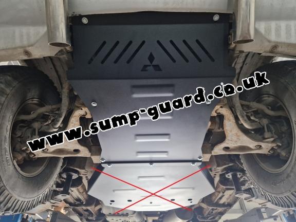 Steel sump guard for the protection of the engine and the radiator for Mitsubishi Shogun 3 (V60, V70) Vers. 2.0