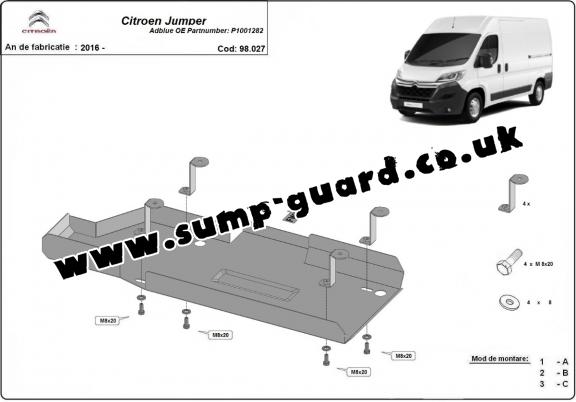 Steel AdBlue tank guard for Citroen Jumper