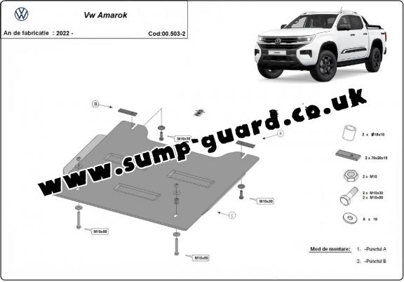 Steel transfer case guard for Volkswagen Amarok