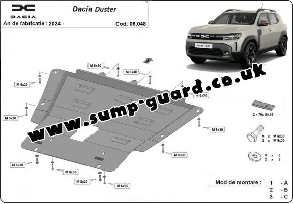 Steel sump guard for Dacia Duster - 4x2