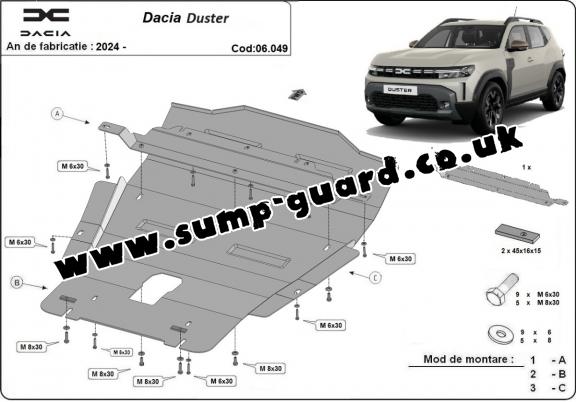 Steel sump guard for Dacia Duster - 4x4