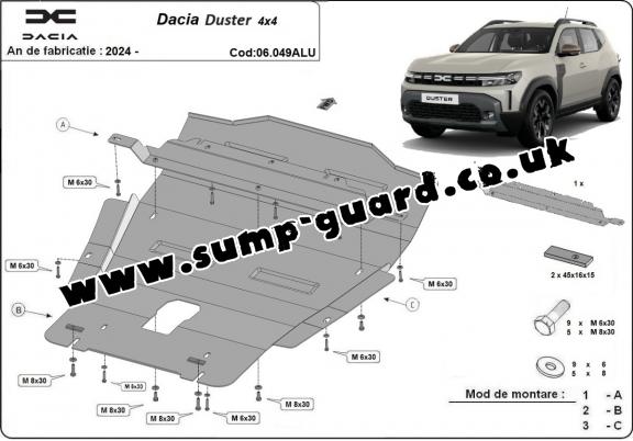 Aluminum sump guard for Dacia Duster- 4x4