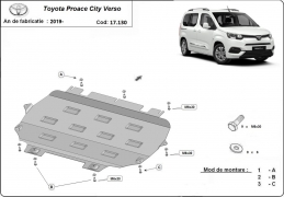 Steel sump guard for Toyota Proace City Verso