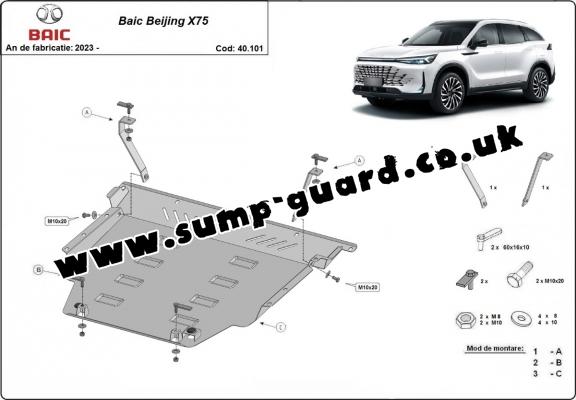 Steel sump guard for Baic Beijing X75