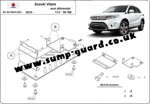 Aluminum diferential guard for Suzuki Vitara