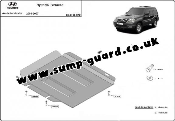 Steel  transfer case guard Hyundai Terracan