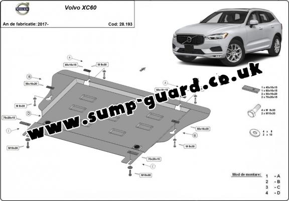 Steel sump guard for Volvo XC60