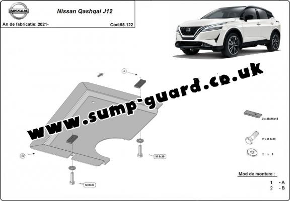 Steel diferential guard for Nissan Qashqai J12