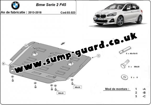 Steel sump guard for  BMW Seria 2 F45