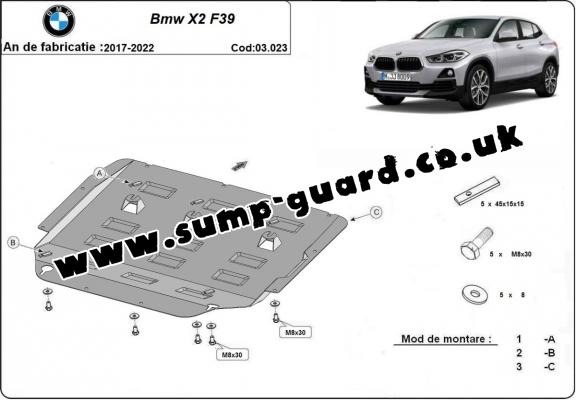 Steel sump guard for  BMW X2 F39