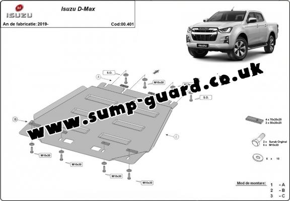 Steel gearbox guard for Isuzu D-Max