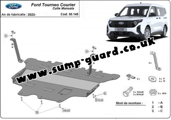 Steel sump guard for Ford Tourneo Courier