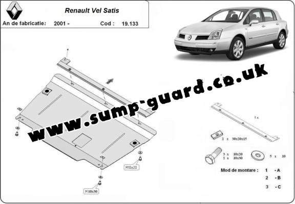 Steel sump guard for Renault Vels Satis