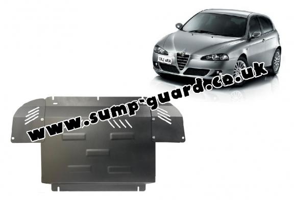 Steel sump guard for the protection of the engine and the gearbox for Alfa Romeo 147