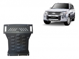 Steel sump guard for the protection of the engine and the radiator for Mitsubishi Shogun 4 (V80, V90)