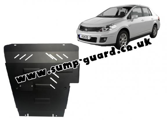 Steel sump guard for Nissan Tiida