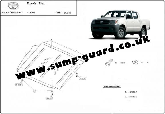 Steel sump guard for Toyota Hilux