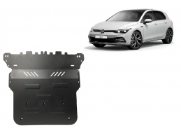 Steel sump guard for VW Golf 8