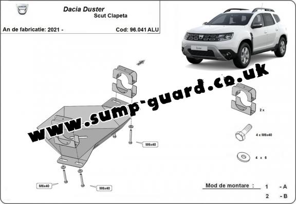 Aluminium EGR valve guard  for Dacia Duster