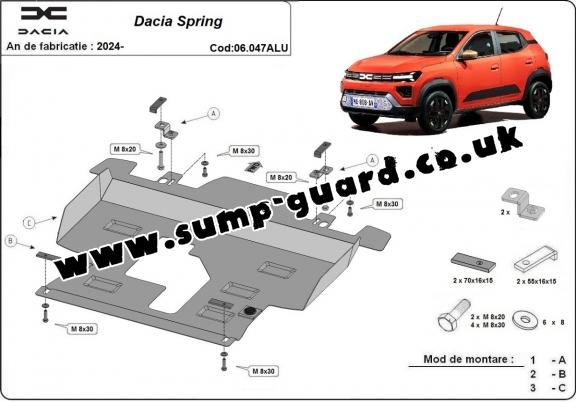 Aluminium  sump guard for Dacia Spring