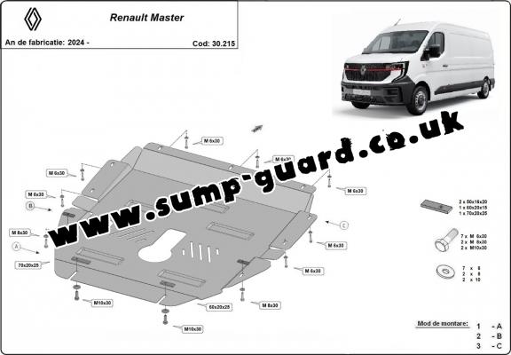 Steel sump guard for Renault Master