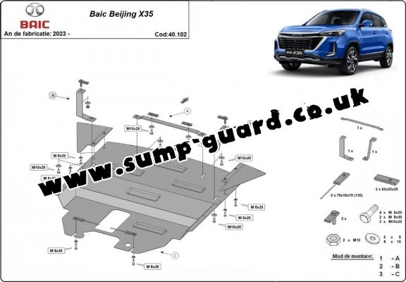 Steel sump guard for Baic Beijing X35