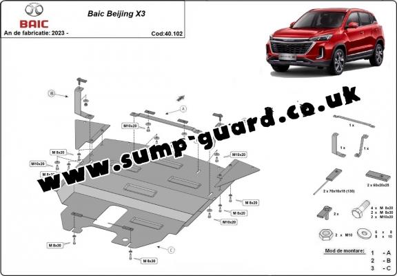 Steel sump guard for Baic Beijing X3