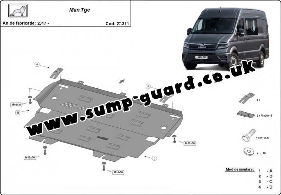 Steel sump guard for Man Tge