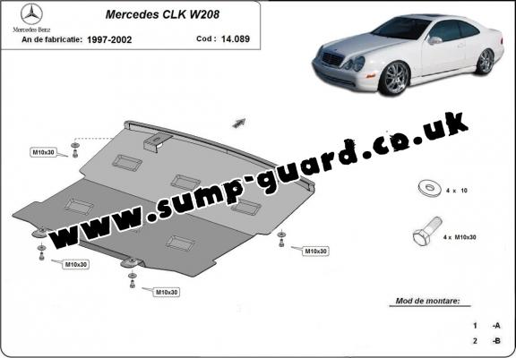 Steel sump guard for Mercedes CLK W208