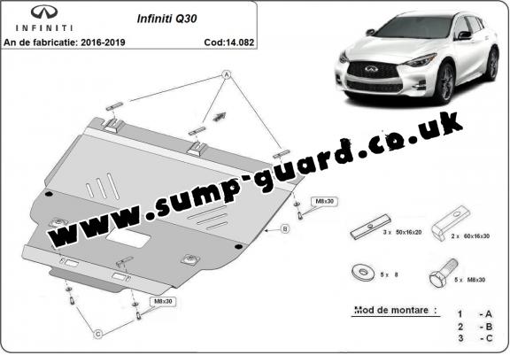 Steel sump guard for Infiniti Q30