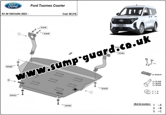 Steel sump guard for Ford Tourneo Courier