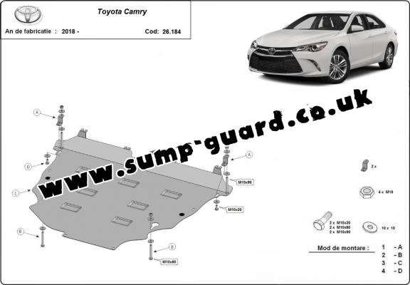 Aluminum sump guard for Toyota Camry