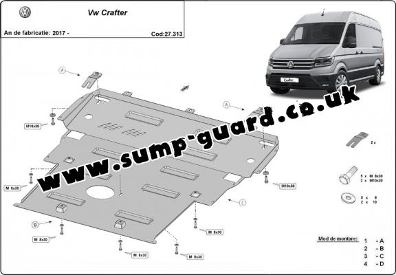 Steel sump guard for Vw Crafter