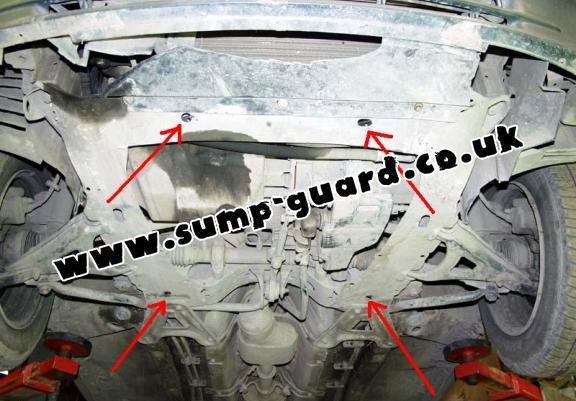 Steel sump guard for Peugeot 208